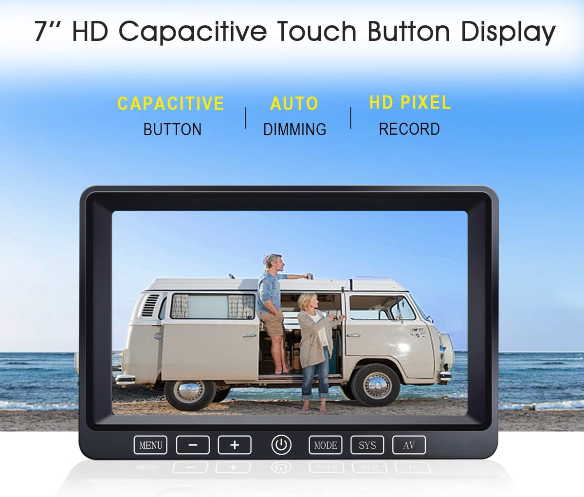Wireless Backup Camera with 7 Inch DVR Quad Split Monitor for RV Trailer Truck, Digital Signal HD