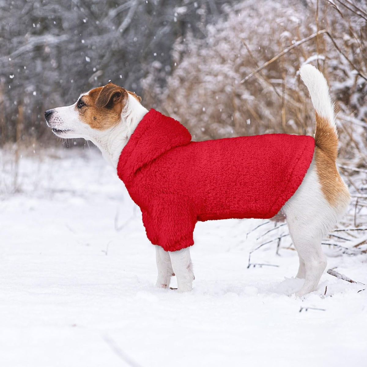 Fuzzy Dog Sweaters for Medium Dogs Dog Hoodie Sweater Clothes Warm Soft Cozy Pet Coats Hooded