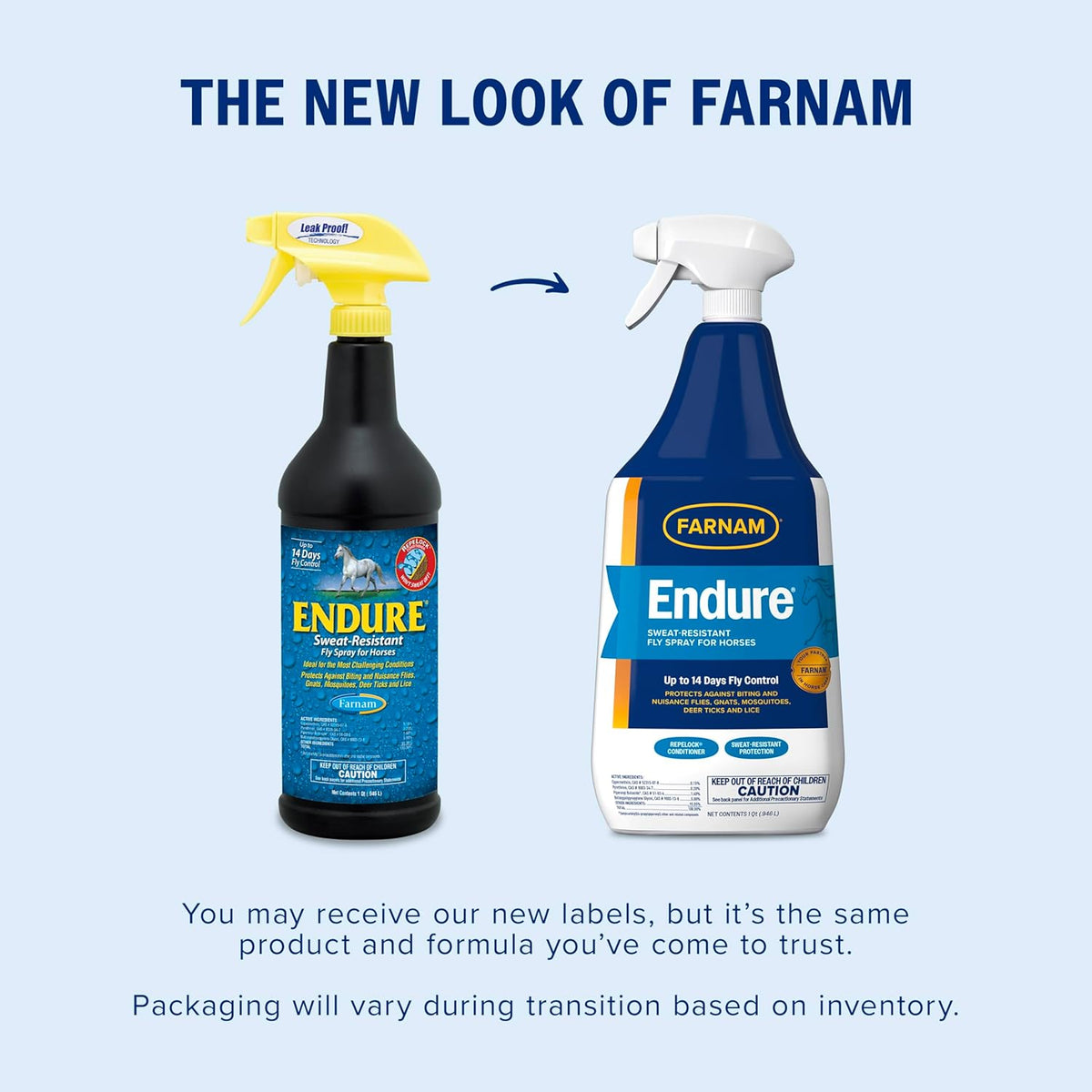 Farnam Endure Sweat-Resistant Fly Spray for Horses, Lasts Up to 14 Days, Protects Against Flies