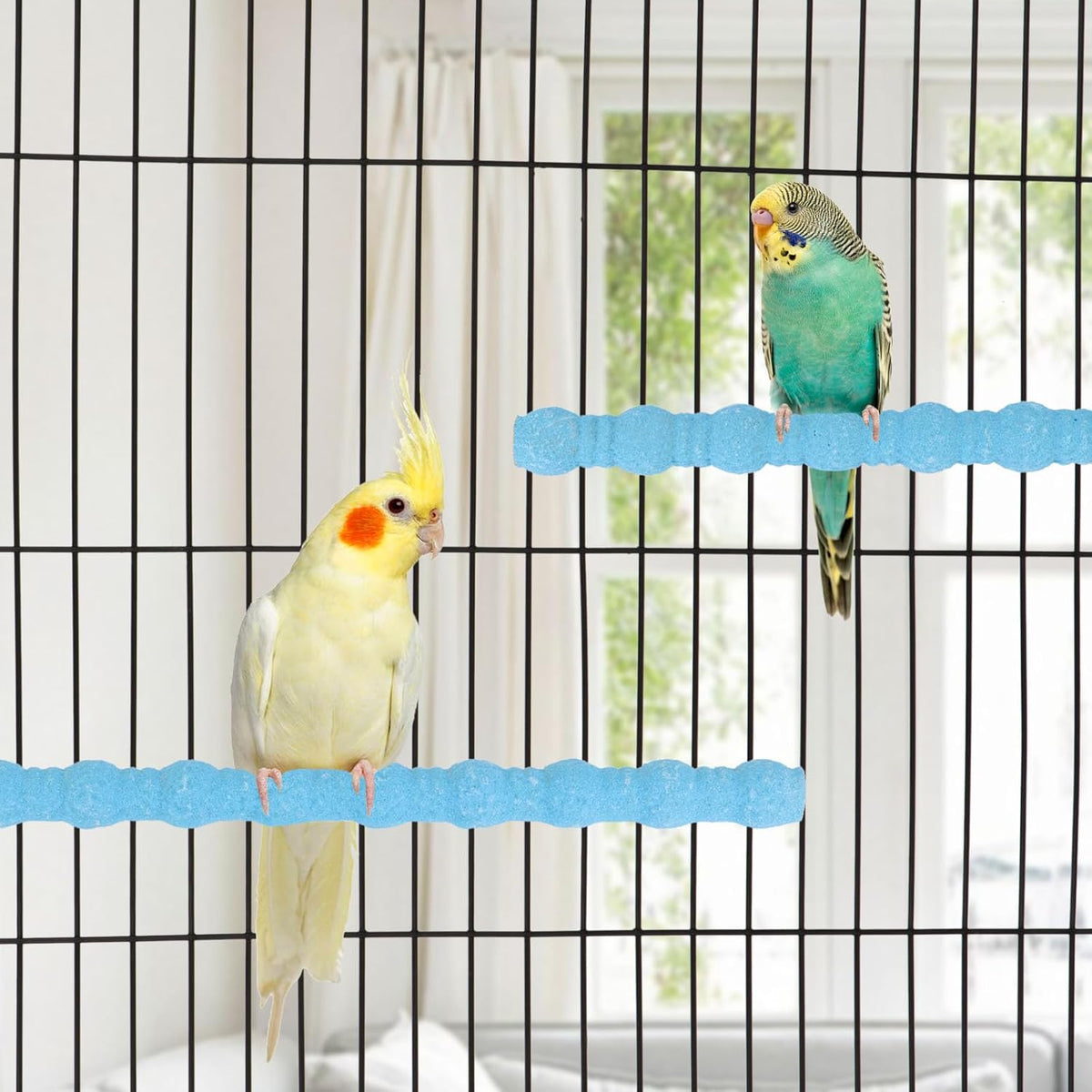 Hypeety 2PCS Bird Wood Perch Stand Paw Grinding Stick Toy Pet Bird Cage Stand Platform for Bird