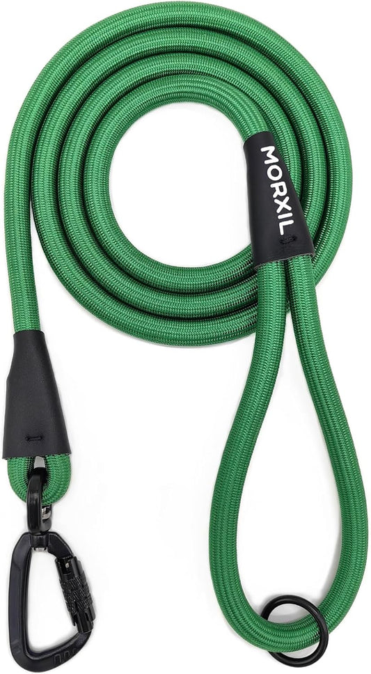 Rope Dog Leash, 4 ft Heavy Duty Dog Leash with Aviation Aluminum Auto Locking Carabiner, Strong
