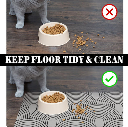 Dog Food Mats for Floors Absorbent, Pet Cat Food Mat - Quick Dry Dog Bowl Mats for Food and Water