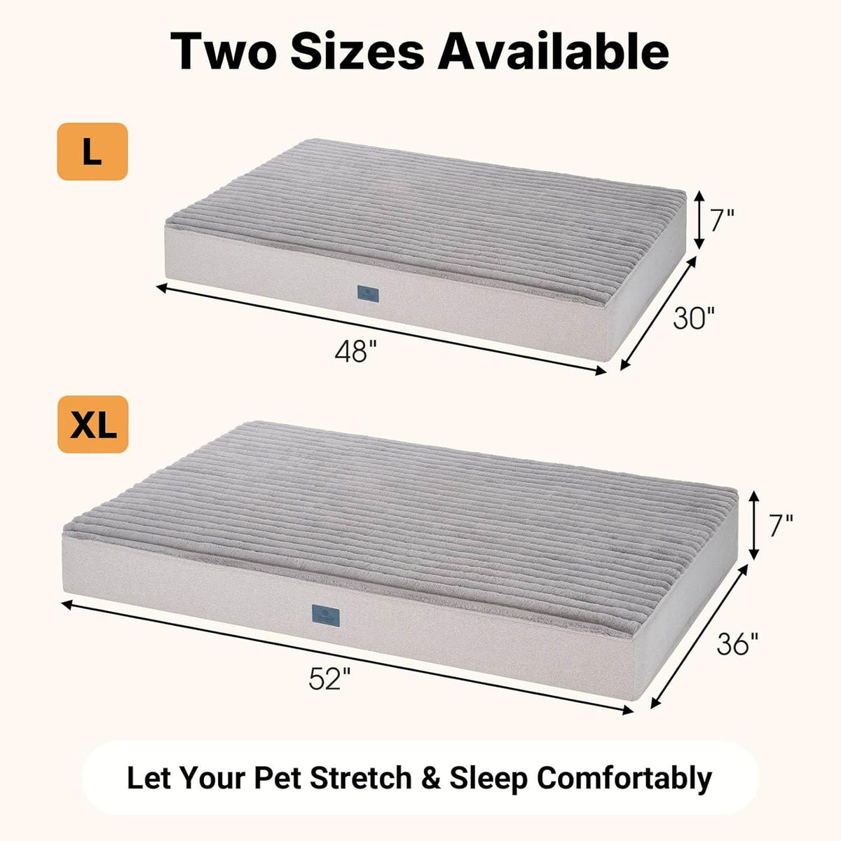 Veehoo Orthopedic Memory Foam Dog Bed, 7 Inch Thick Extra Large XXL Dog Bed for Senior Dogs with