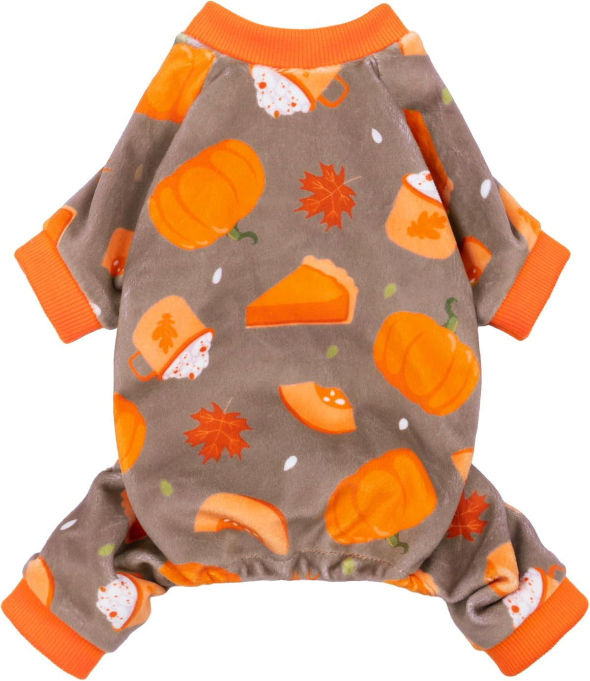 Fitwarm Pumpkin Dog Pajamas, Thanksgiving Outfit for Small Dogs Boy Girl, Pet Onesie, Brown