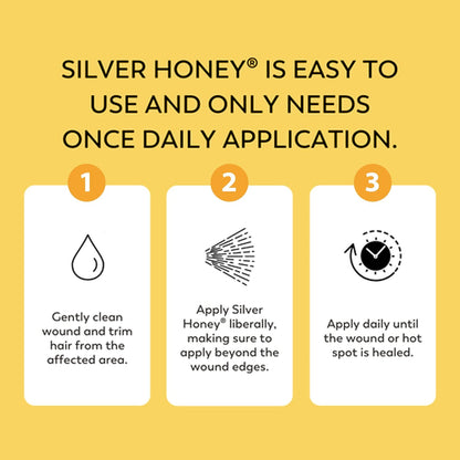 Absorbine Silver Honey Hot Spot & Wound Care Spray Gel 8oz Bottle, Manuka Honey & MicroSilver BG