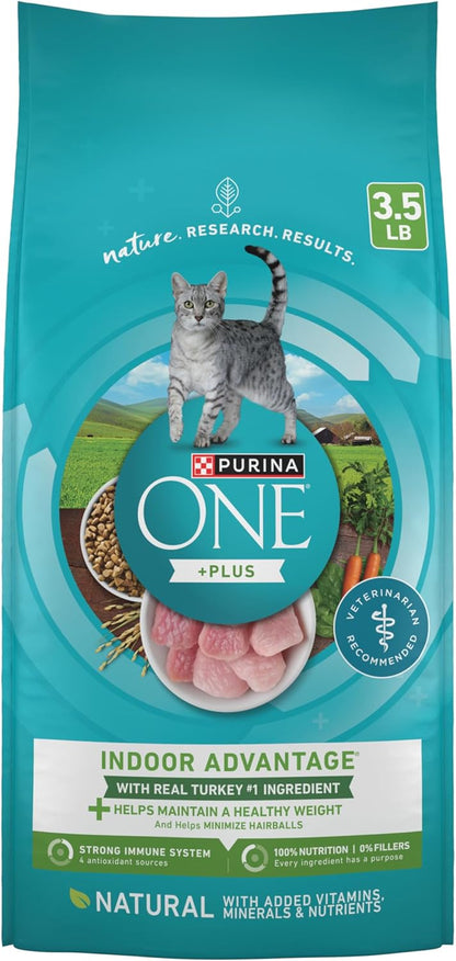 Purina ONE Natural, Low Fat, Weight Control, Indoor Dry Cat Food, +Plus Indoor Advantage - 3.5 lb.