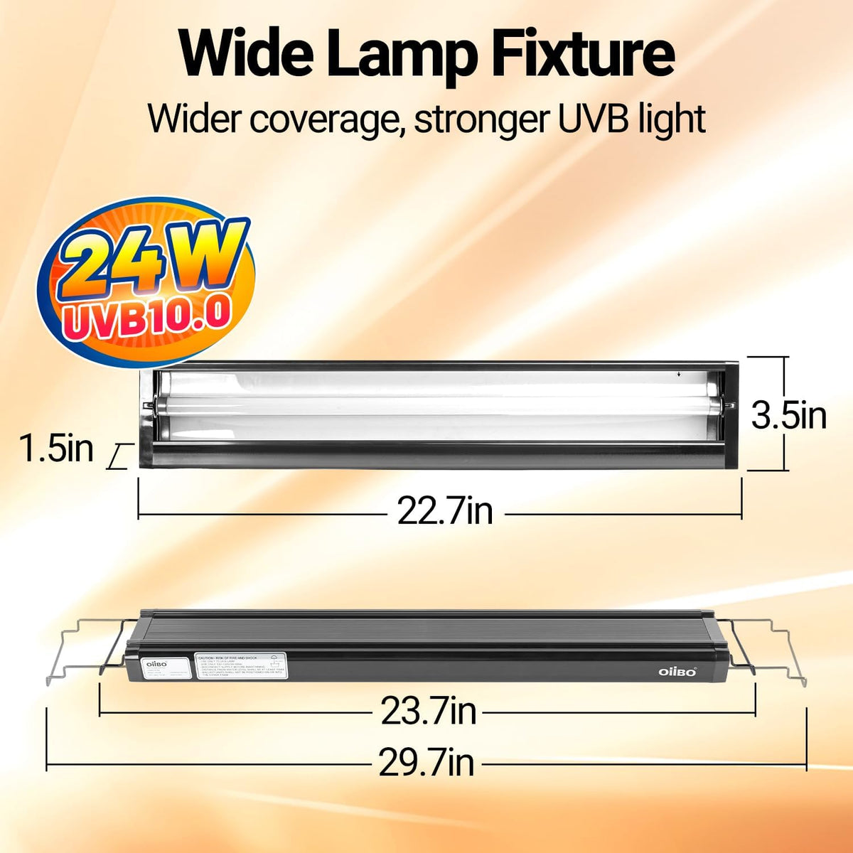 Oiibo T5 HO Reptile Light Fixture UVB Lighting Combo Kit, Reptiles Terrarium Lamp Hood Light