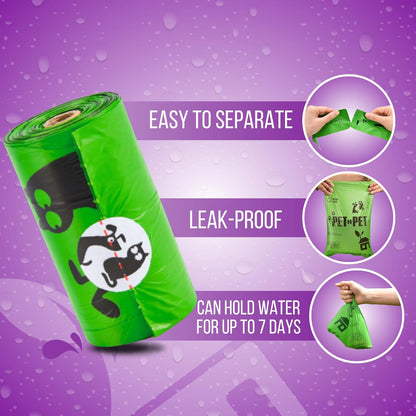 Pet N Pet 1080 Counts Green Poop Bags for Dogs, 41% Plant Based & 59% PE Extra Thick Dog Poop Bags