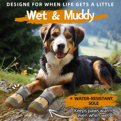 Dog Shoes for Large Dogs, Medium Dog Boots & Paw Protectors for Hardwood Floors, Outdoor Dog