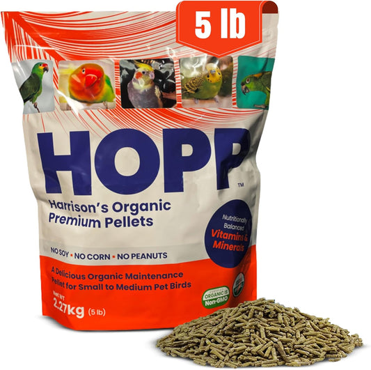 Harrison's Bird Foods HOPP Premium Pellets – Organic, Nutritionally Balanced Food for Small to