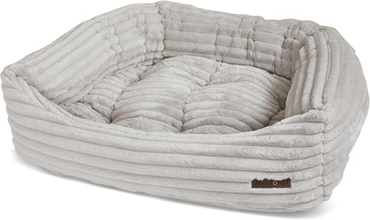 Jax & Bones Dog Napper - Luna Grey Machine Washable Bed for Dogs - Extra Heavy Duty Bolstered Sides