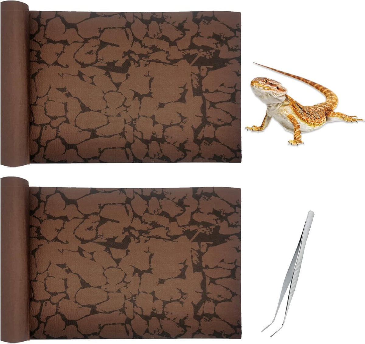 Tfwadmx Reptile Carpet Sand Mat for Bearded Dragon Terrarium Substrate Liner Brown Leopard Gecko