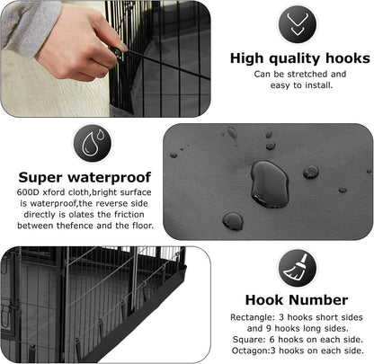 PJYuCien Rectangle Dog Playpen Bottom Pad - Fits 8 Panels 24" Width Metal Dog Pen -48"x48" Size