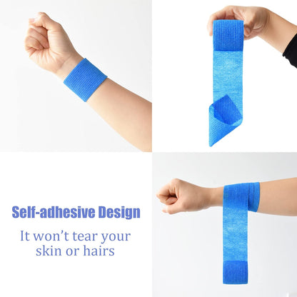 9 Pack 2" x 5 Yards Self Adhesive Bandage Wrap Self Stick Wrap for Ankle, Wrist, Finger, Sports