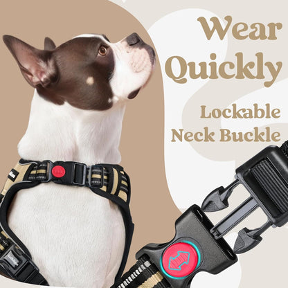 rabbitgoo Dog Harness Medium Sized, No Pull Pet Harness with 3 Buckles, Adjustable Soft Padded Vest