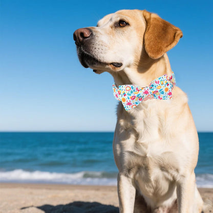 Unique style paws Cartoon Dog Collar with Bow Spring Summer Collar with Flower Lemon Crab for Small
