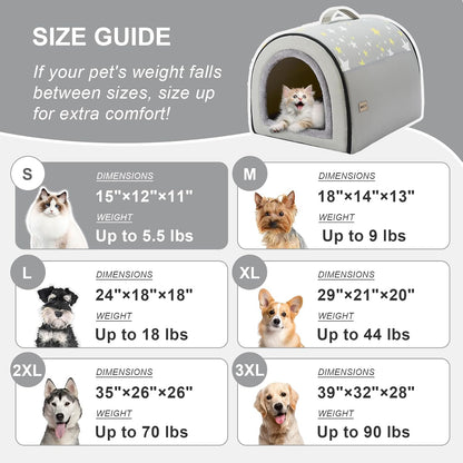 Jiupety Cozy Small Pet Dog House, 2 in 1 Puppy House, S Size for Cat and Puppy, Warm Cave Sleeping