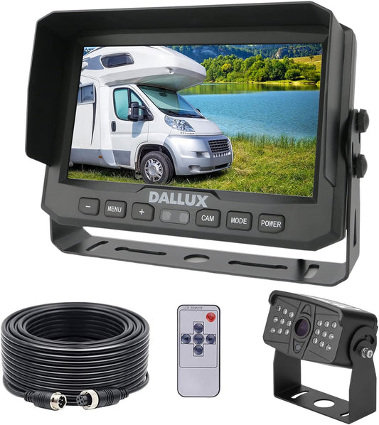 DALLUX Truck Backup Camera kit,HD 1080P Rearview Cab Cam with 7 inch Monitor+ 4 PIN Extension Cable