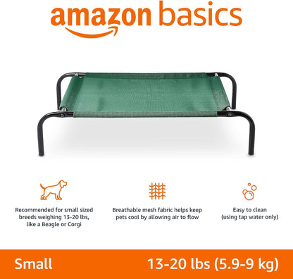 Amazon Basics Cooling Breathable Elevated Dog Bed with Metal Frame for Small Dogs, 36 x 22 x 7.5