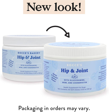 Bocce's Bakery Hip & Joint Supplement for Dogs, Daily Chews Made in The USA with Glucosamine, MSM