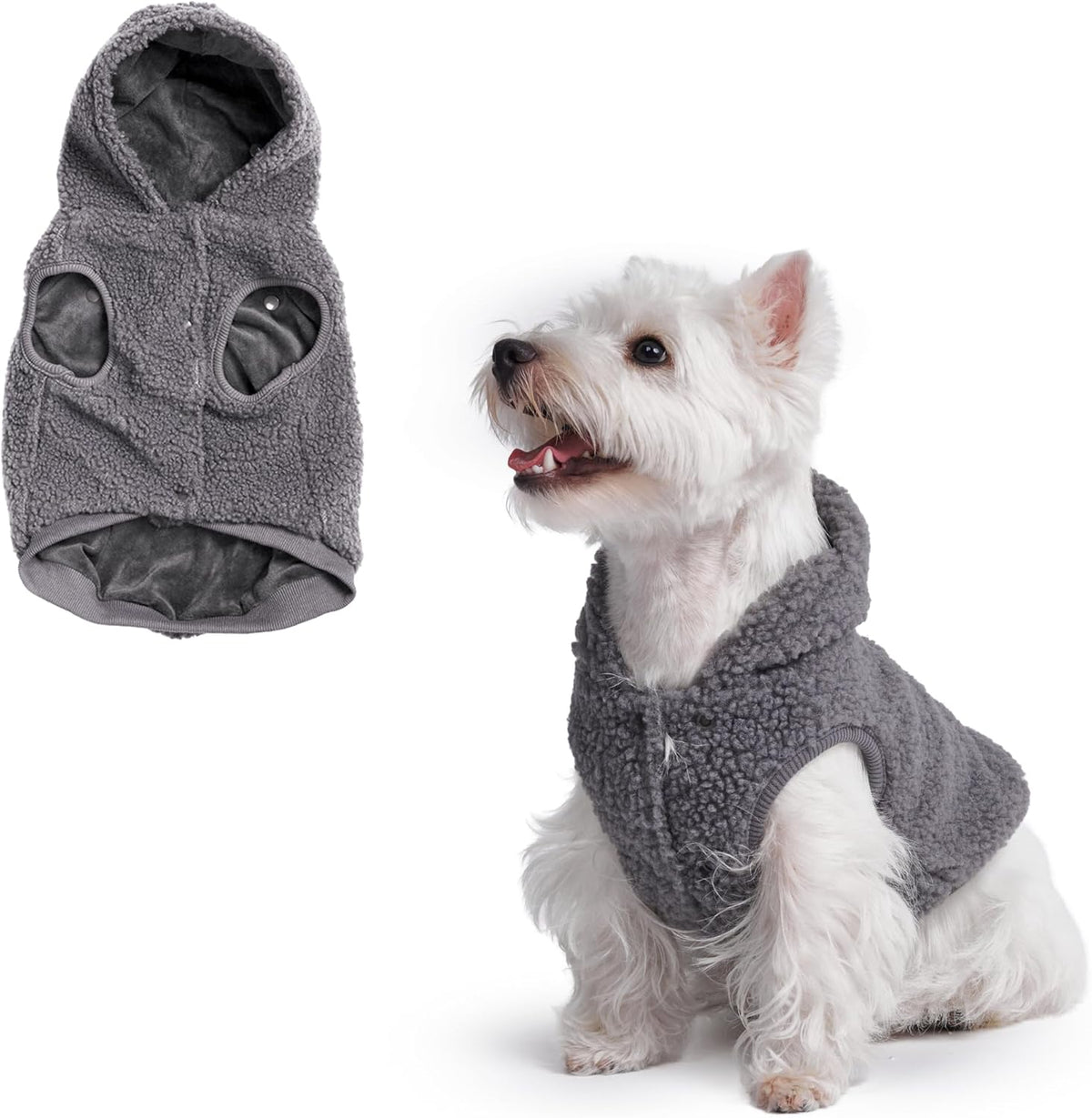 Spark Paws Teddy Dog Sweater, Sherpa Jacket Vest with Warm Fleece Lining, Winter Coat Suitable for