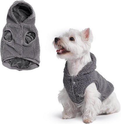 Spark Paws Teddy Dog Sweater, Sherpa Jacket Vest with Warm Fleece Lining, Winter Coat Suitable for