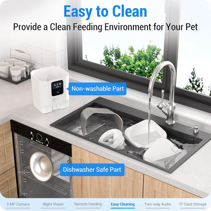 Automatic Cat Feeder with 2K Camera: 5G WiFi Automatic Dog Feeder with Night Vision,Cat Food