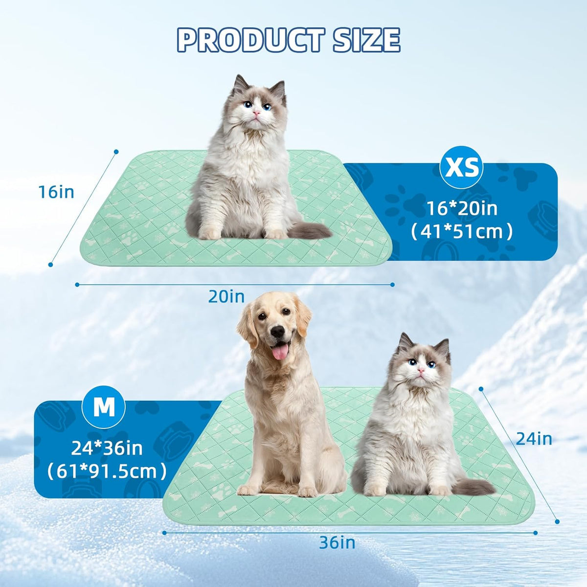 Homimp Self-Cooling Mat for Dogs, 6 Pack Washable Cooling Mat & Sleeping Pad, Reusable Waterproof
