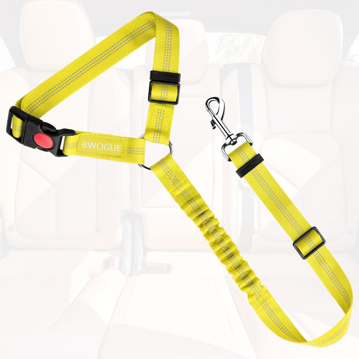 BWOGUE Pet Dog Cat Seat Belts, Car Headrest Restraint Adjustable Safety Leads Vehicle Seatbelt