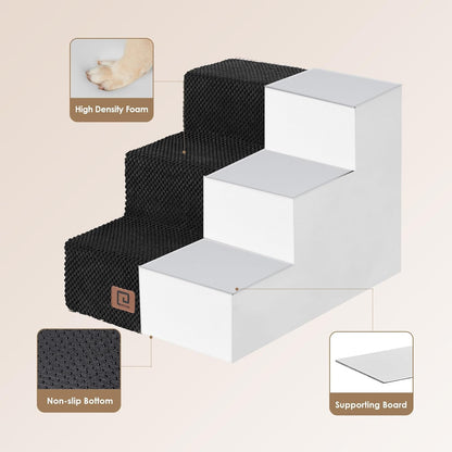 EHEYCIGA Dog Stairs for Small Dogs 13.5" H, 3-Step Dog Steps for Couch Sofa and Chair, Pet Steps
