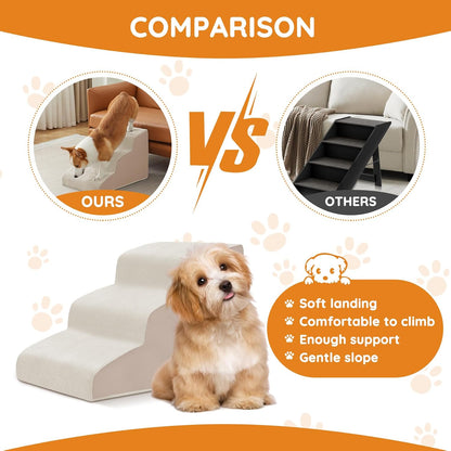 Pet Stairs, Dog Stairs for Small Dogs, Dogs Steps, 5-Step Curved Dog Ramp for Bed, Couch, Sofa, Car