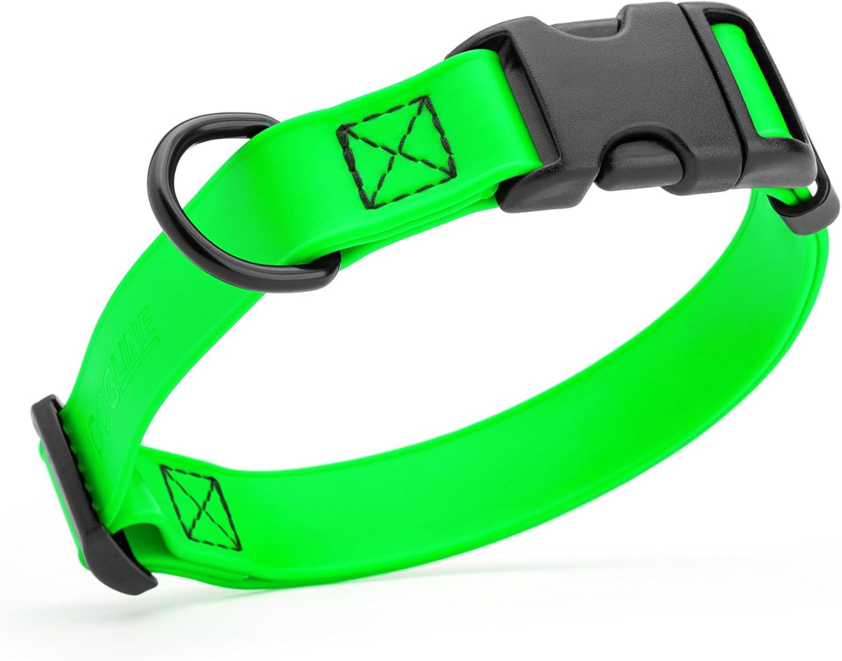 Dogline Biothane Waterproof Dog Collar with Quick Release Buckle Strong Coated Nylon Webbing with