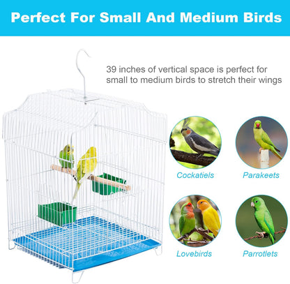 Small Bird Travel Cage-Lightweight Small Birds Starter Kit with Birdcages and Accessories Great for
