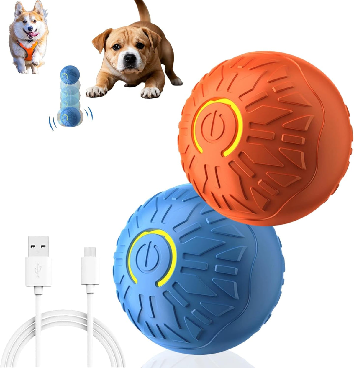 2025 New Interactive Dog Toys Dog Balls,Durable Motion Activated Automatic Rolling Ball Toys