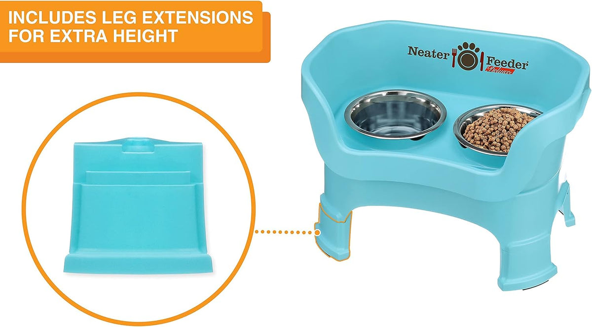 Neater Feeder Deluxe Mess Proof Dog Bowls Elevated Medium Sized Dogs (19-40 lbs) Made in USA, No