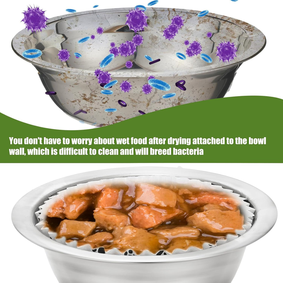 meekoo 600 Pcs Large Pet Disposable Feeding Bowls Liner Bulk Cat Food Bowls Small Paper Dish Paper