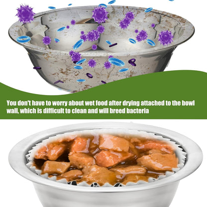 meekoo 600 Pcs Large Pet Disposable Feeding Bowls Liner Bulk Cat Food Bowls Small Paper Dish Paper