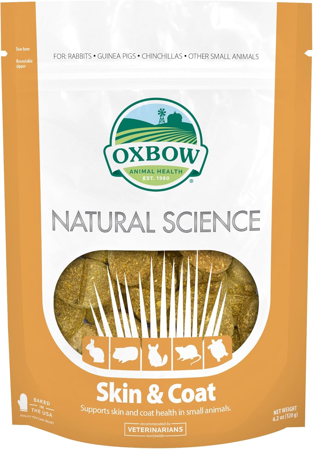 Oxbow Animal Health Natural Science Skin & Coat Support, Supplement for Rabbit & Guinea Pig, Made