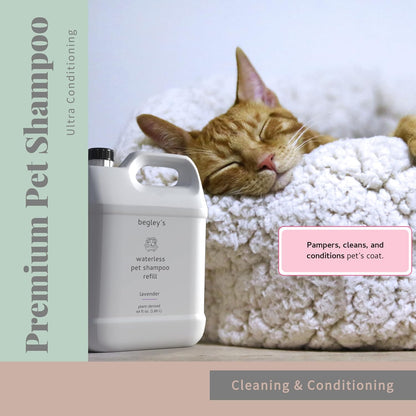 Begley's No Rinse Waterless Pet Shampoo, Bathless Cleaning, Deodorizing, and Odor Removal for a