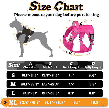 rabbitgoo Dog Harness for Large Dogs No Pull, Tactical Service Pet Vest with Molle and Control