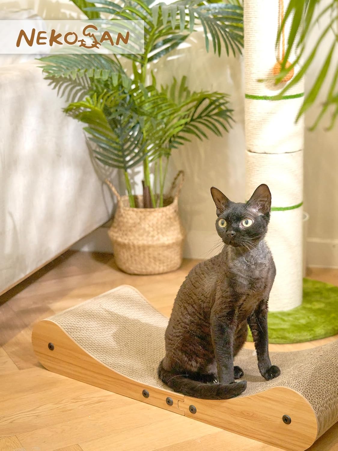 Nekosan Cat Scratcher Cardboard Bed, 27.5" Extra Large Cat Scratch Sofa Bed, Cat Scratcher Lounge