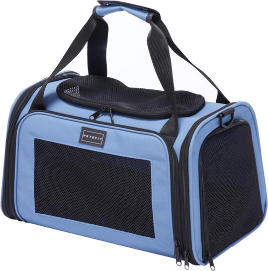 PETSFIT Pet Carrier, Dog Carrier Airline Approved, Collapsible Soft Sided TSA Approved Pet Carrier