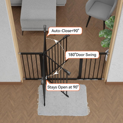 BABELIO 36-57" Extra Wide Baby/Dog Gate, Auto Close for The House, Stairs and Doorways, Pressure