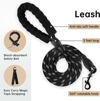 IVY&LANE No Pull Dog Harness with Leash Set, Reflective No Choke Pet Vest,Adjustable Oxford Dog