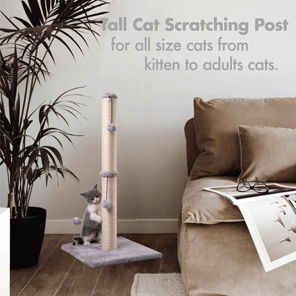 MECOOL 34“ Tall Cat Scratching Post Premium Basics Kitten Scratcher Sisal Scratch Posts Trees with