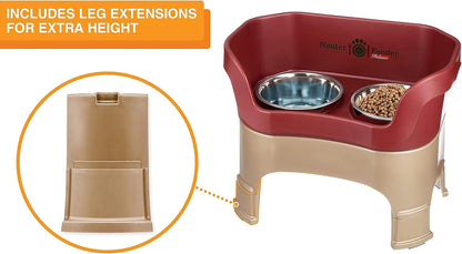 Neater Feeder Deluxe Mess Proof Dog Bowls Elevated for Large Dogs – Made in USA – No Spill Raised
