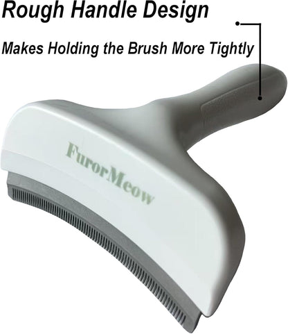 Pet Deshedding Tool with Curve Blade, Cat Grooming Brush, Tight V-shaped Teeth Shedding Comb for