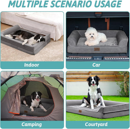 Orthopedic Dog Bed for Large Dog, XL Pet Couch for Extra Large Dog, Big Supportive Foam Bolster
