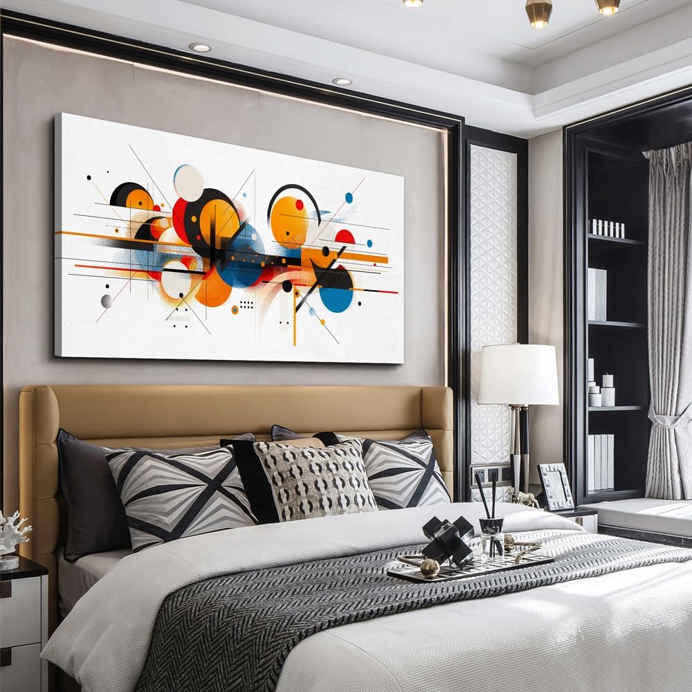 hyidecorart Large Wall Art For Living Room Wall Decorations For Bedroom Line Color Block Abstract