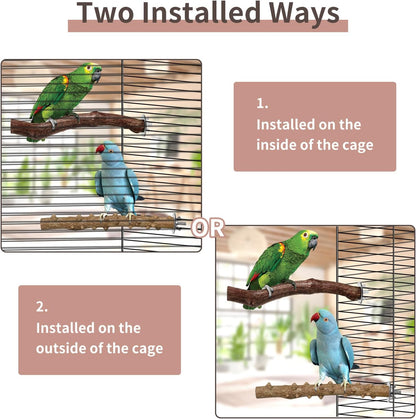 Bird Perches, 5pcs Natural Wood Birds Stand Branch, Bird Perch Chewing Stick Cage Accessories
